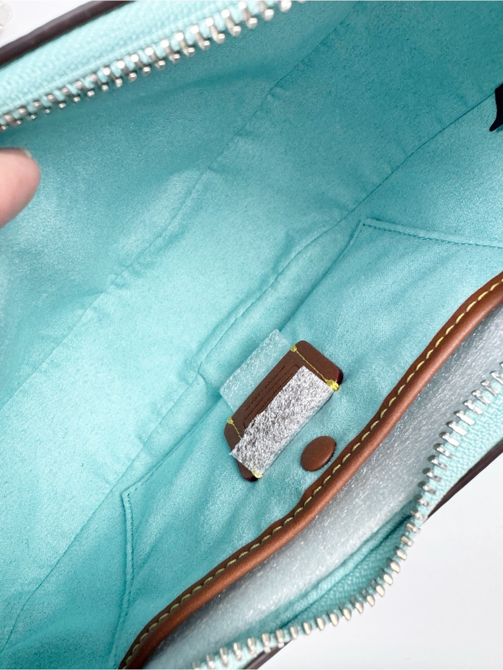 Coach Luna Crescent Faded Blue Pebbled Leather Shoulder Bag NWT CC439 - Picture 6 of 7